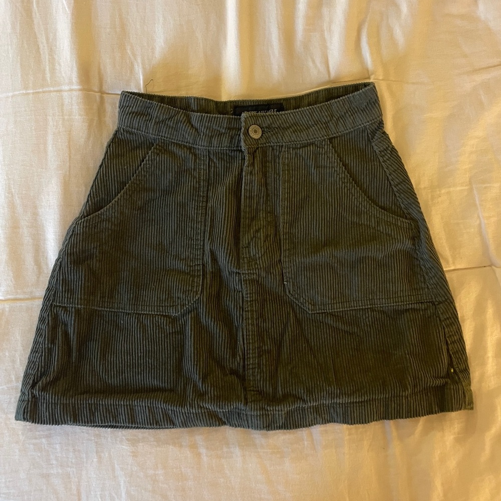 American Eagle Outfitters Green Corduroy Mini Skirt